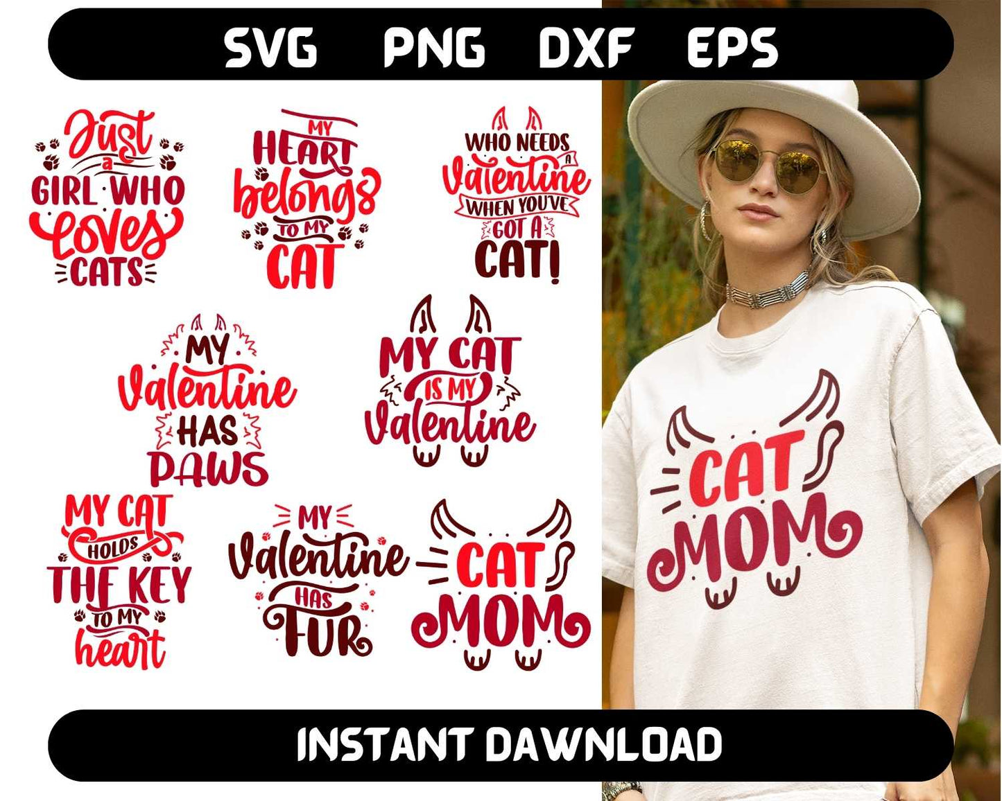 Cat valentine's day SVG Bundle 