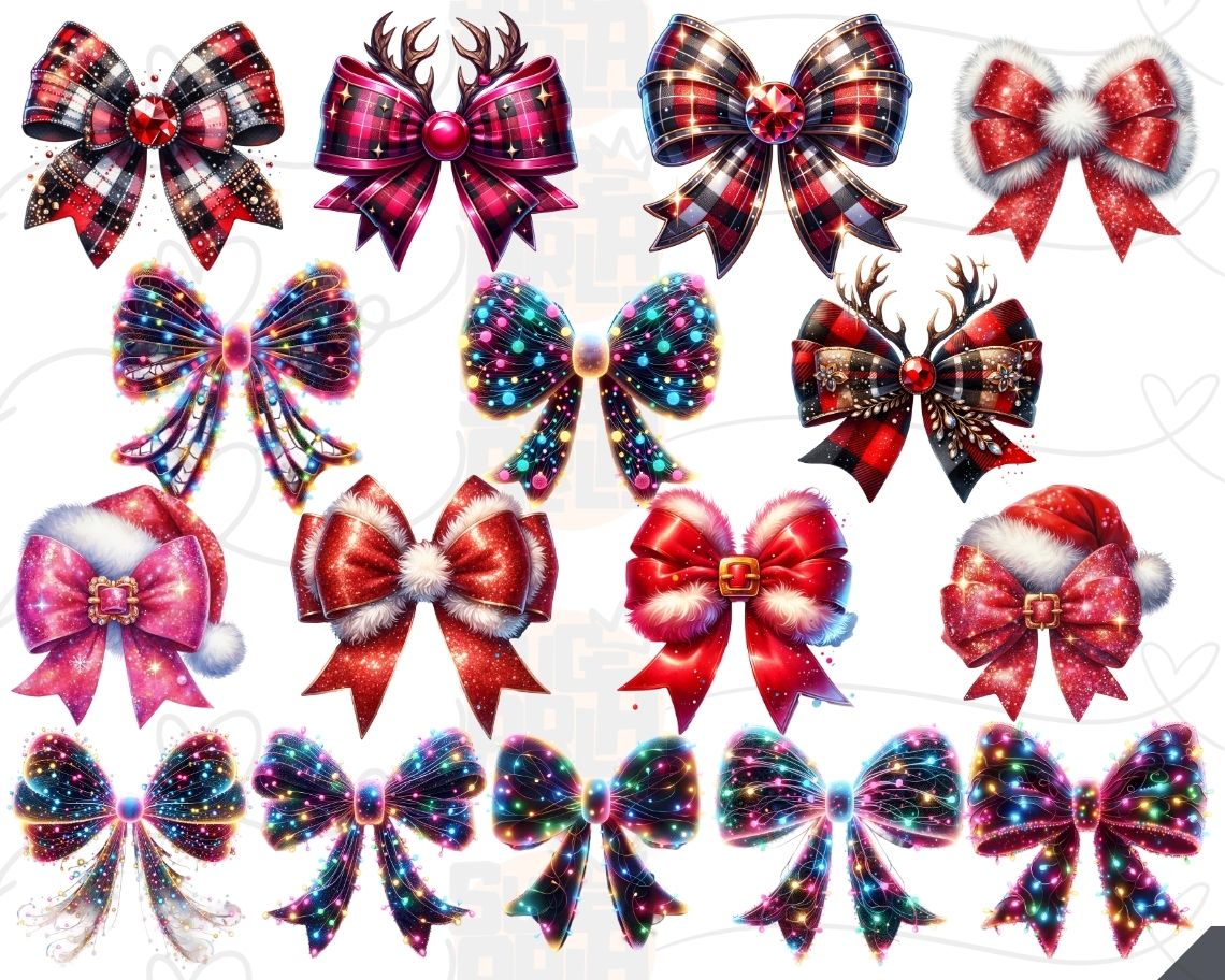 Christmas Coquette Bow Png Bundle, Coquette Christmas png, Christmas sublimation, Trending png, Merry Christmas png, Retro Christmas Png