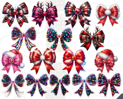 Christmas Coquette Bow Png Bundle, Coquette Christmas png, Christmas sublimation, Trending png, Merry Christmas png, Retro Christmas Png