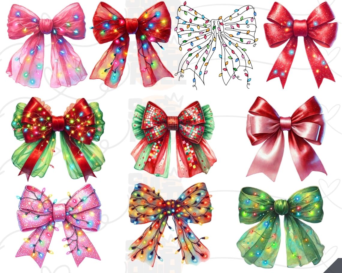 Christmas Coquette Bow Png Bundle, Coquette Christmas png, Christmas sublimation, Trending png, Merry Christmas png, Retro Christmas Png