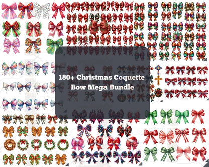 Christmas Coquette Bow Png Bundle, Coquette Christmas png, Christmas sublimation, Trending png, Merry Christmas png, Retro Christmas Png