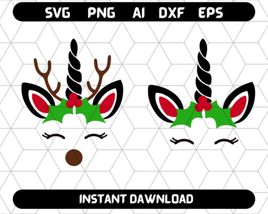 Christmas unicorn SVG Cut File Bundle Deal | Cut File for Cricut & Cameo Silhouette 