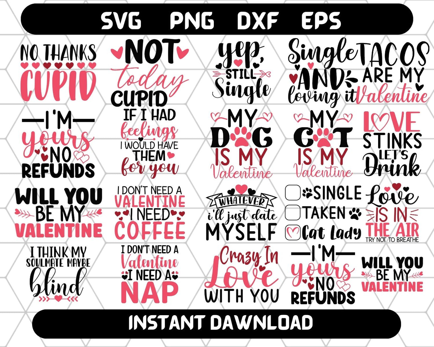 Funny Valentines SVG Bundle | Valentine's Day SVG Bundle 