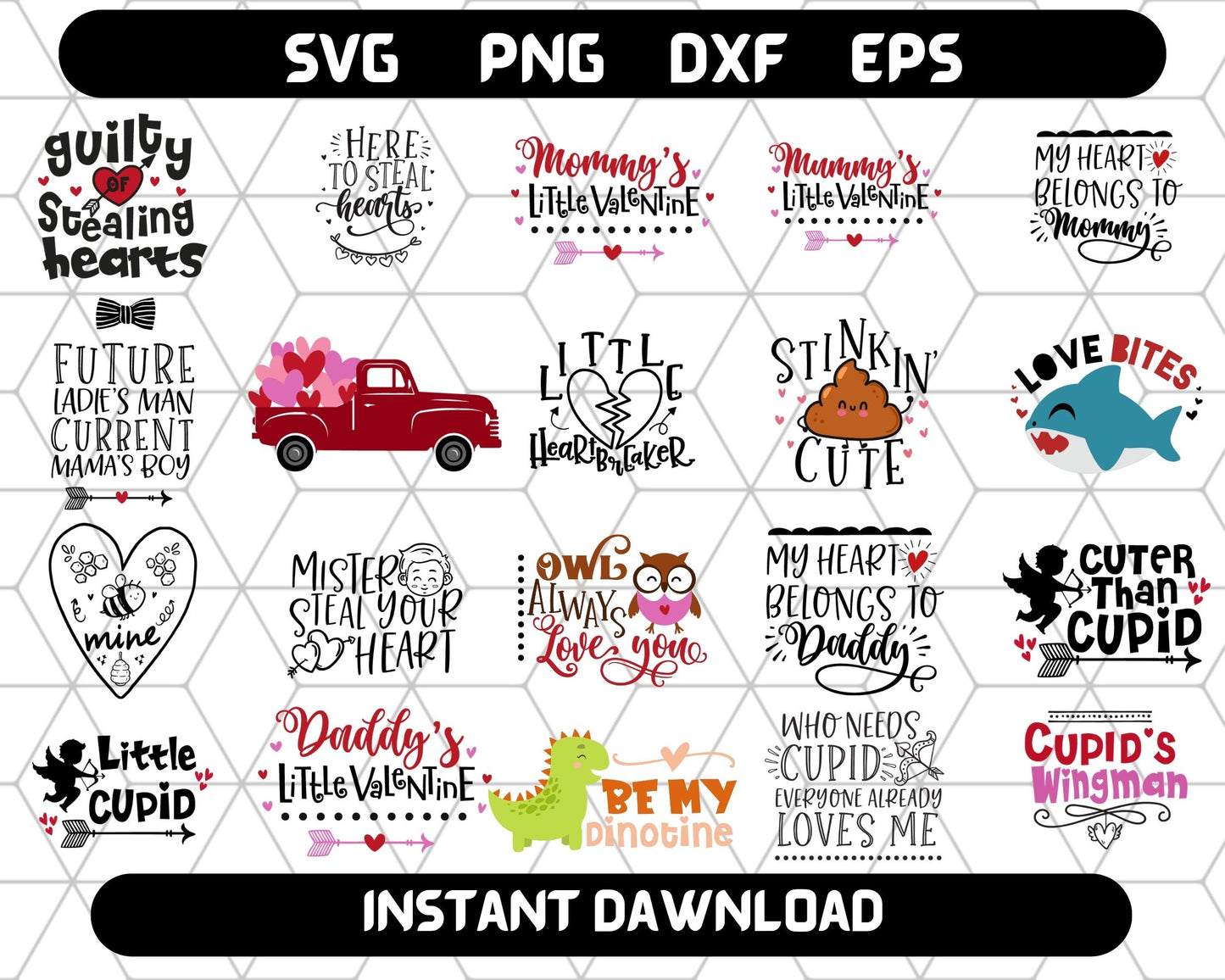 Kids Valentine's Day SVG Bundle - Children Valentine SVG 