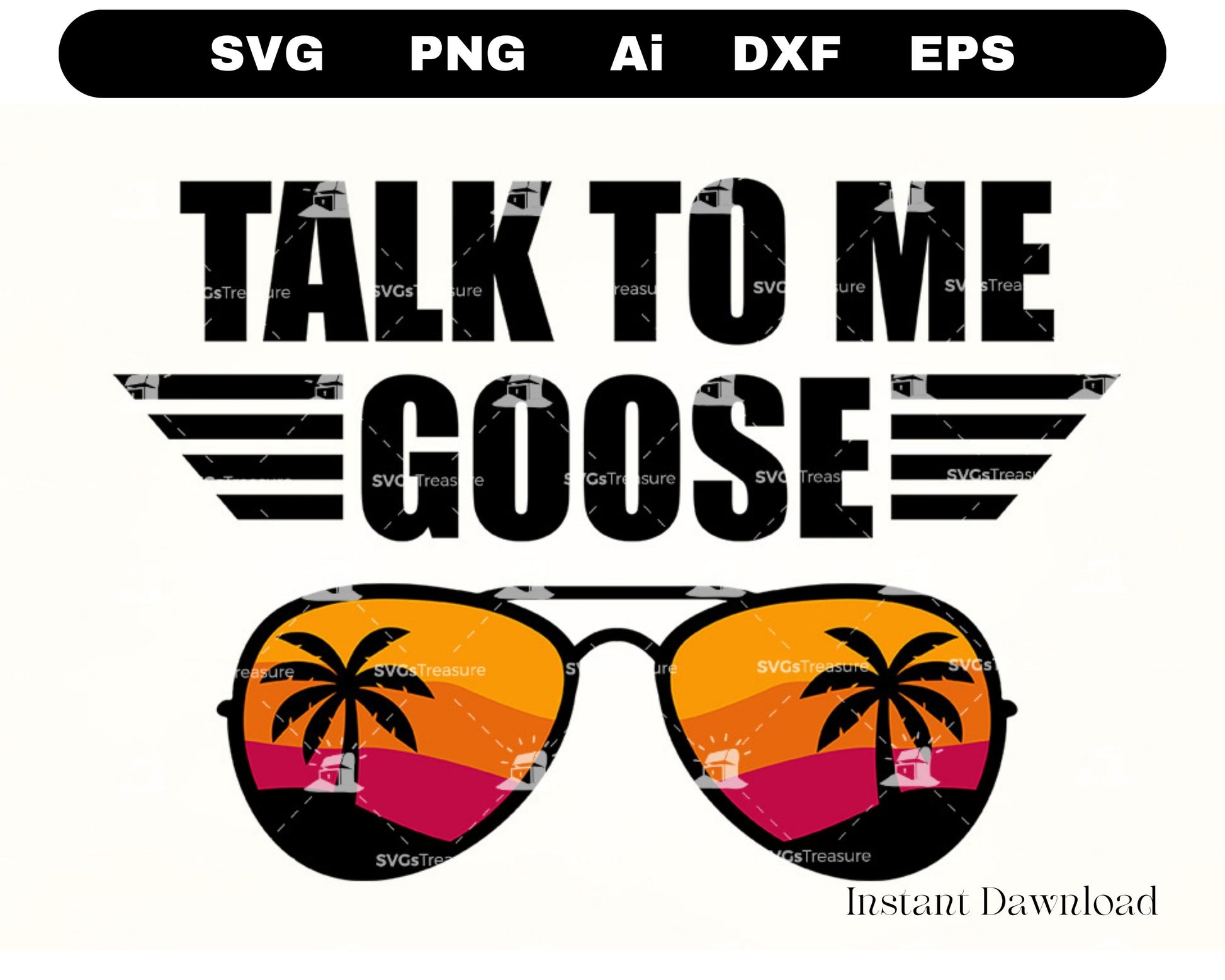 Talk To Me Goose SVG Cut File, Top Gun SVG Instant Download 