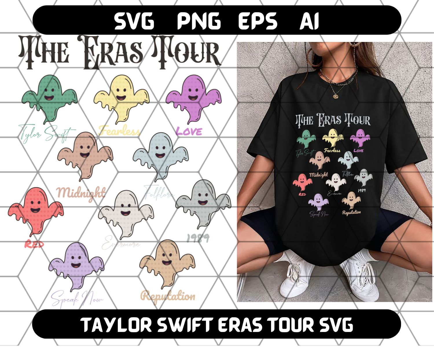 The Eras Tour Halloween Ghost Taylor Swift SVG