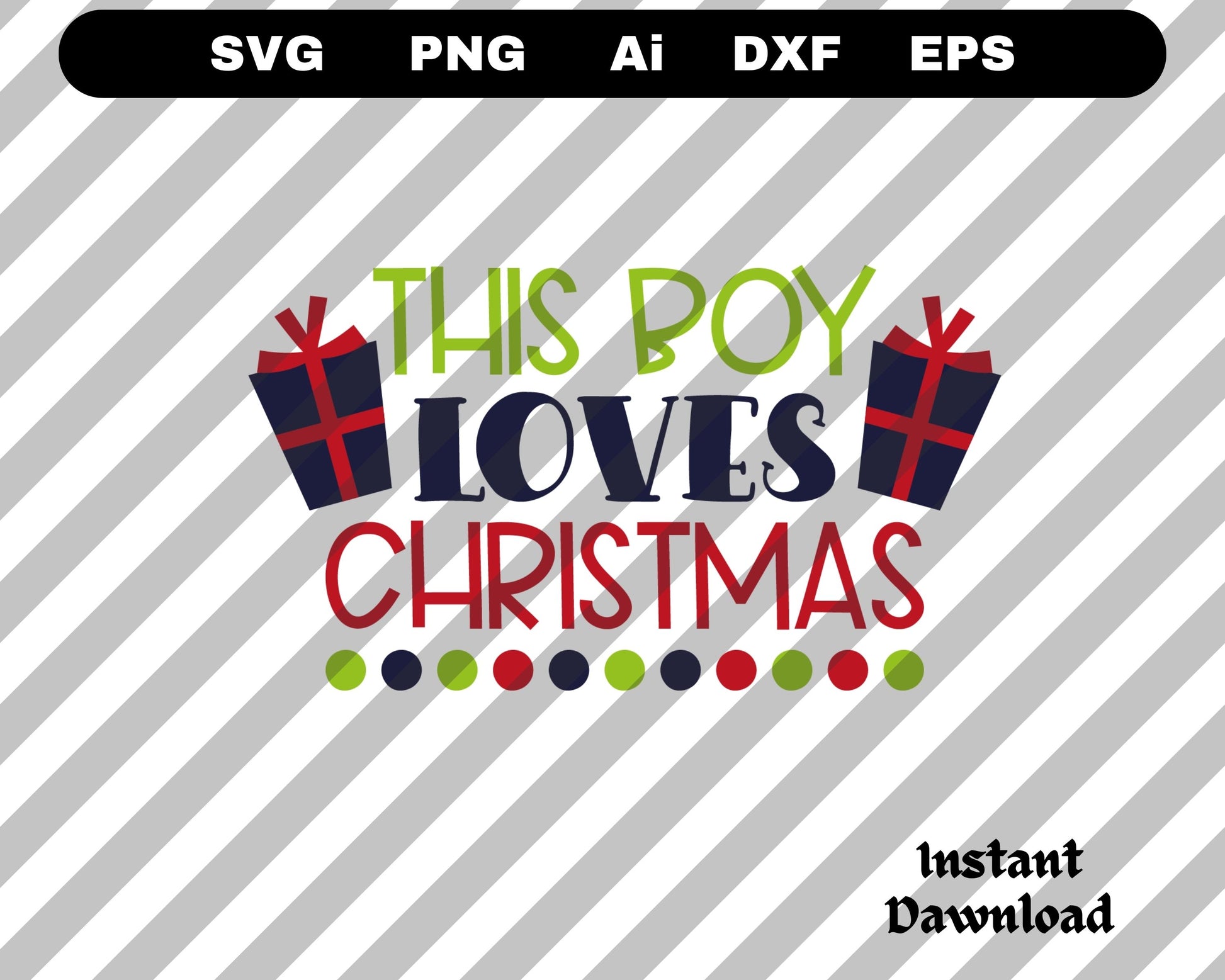 This Boy Loves Christmas Svg | Family Christmas Shirts Svg | Cutting Files Silhouette | Christmas Sublimation 