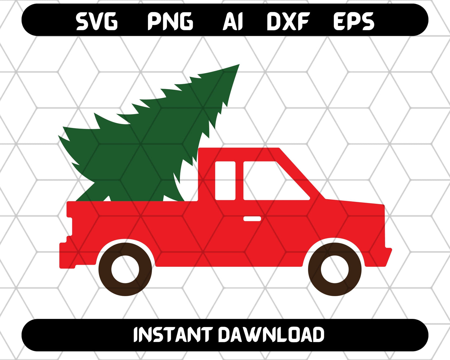 Free Christmas Truck & Tree SVG - Instant Digital Download 