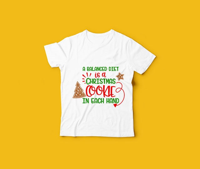 A balanced diet is a cookie in each hand Christmas SVG - Merry Christmas SVG 