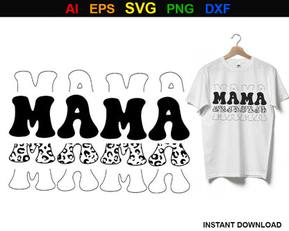 MAMA Varsity Arched Outline SVG, Mama png, Mama svg, Mama svg png dxf, mama svg file, Mama svg varsity, mama svg cheetah, Silhouette svg 