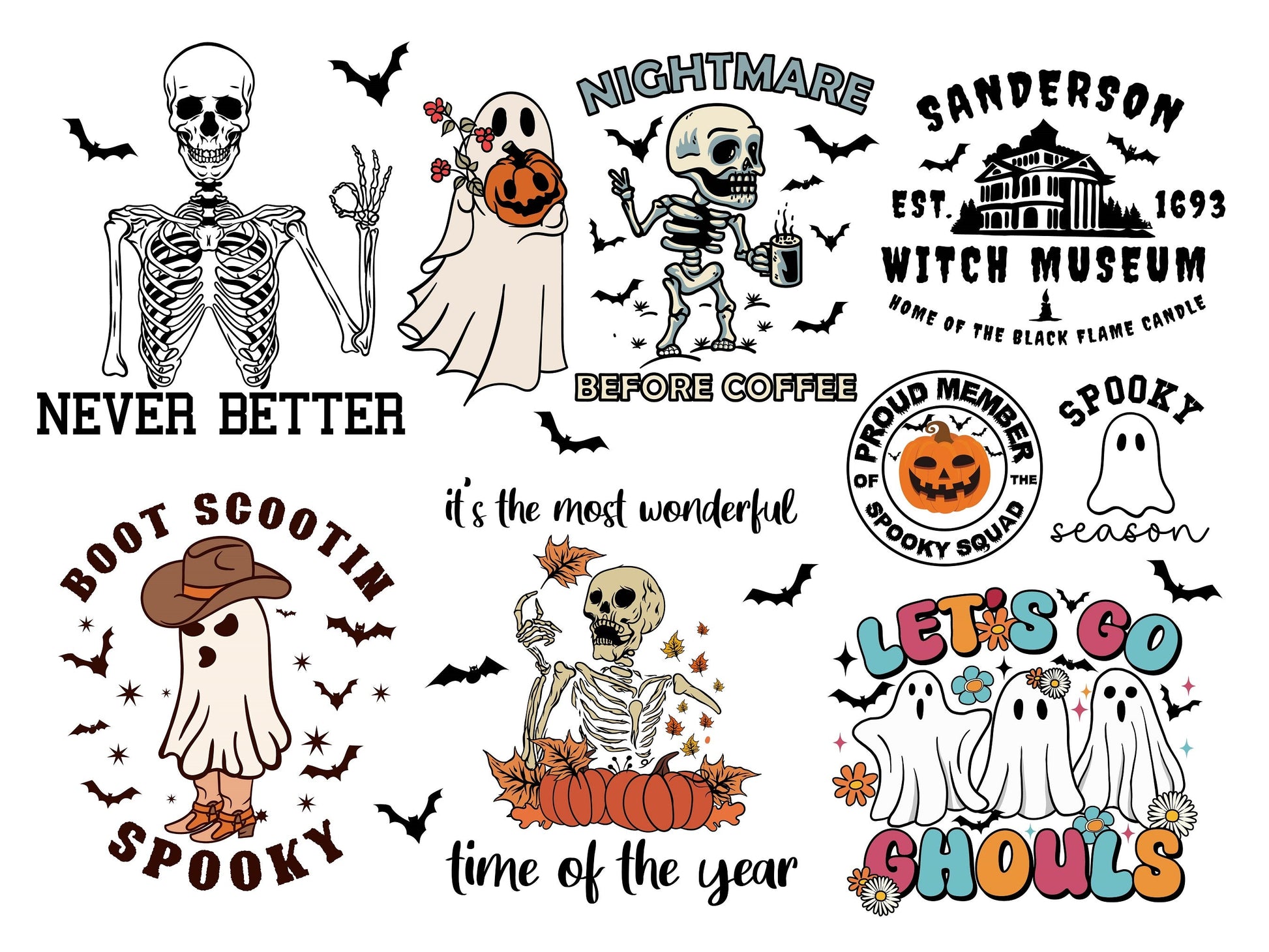 Halloween SVG Bundle, Halloween SVG, Fall Svg, Autumn Svg, Ghost Svg, Witch svg, Pumpkin Svg, Quotes, Cut File Cricut, Silhouette 