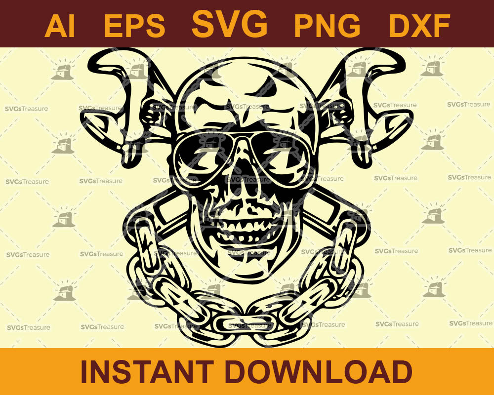 Skull Mechanic Svg | Mechanic Logo | Patriotic Skull Svg | Skull Mechanic Svg | Wrenches Svg | Skull Svg | Mechanic Skull Png | Cutting File 