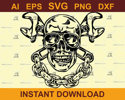 Skull Mechanic Svg | Mechanic Logo | Patriotic Skull Svg | Skull Mechanic Svg | Wrenches Svg | Skull Svg | Mechanic Skull Png | Cutting File 